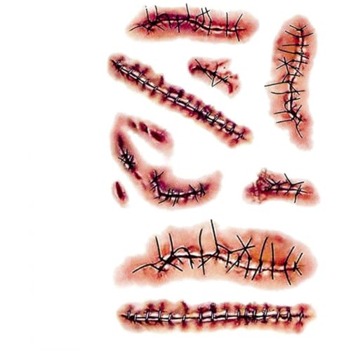 Halloween Blood, Zombie -Narben Tattoos blutige Narbe mit falschem Blutkostüm Make -up Halloween Dekorationen Party Gunst, falsche Narben mit Halloween Blood, Zombie -Narben Tattoos blutige Narbe mit falschem Blutkostüm Make -up Halloween Dekorationen Party Gunst, falsche Narben mit von BEAHING