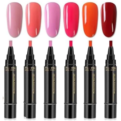 Nagelstift -Set, 6pcs 6 Farben 3 in 1 8ml Nagellackstifte, schnelle Trocknungsnagellackstifte, ein Schritt DIY -Nagelkunststifte für Frauen Girls, Nagelstift -Set einstufen Nagelstift -Set, 6pcs 6 Farben 3 in 1 8ml Nagellackstifte, schnelle Trocknungsnagellackstifte, ein Schritt DIY -Nagelkunststifte für Frauen Girls, Nagelstift -Set einstufen von BEAHING