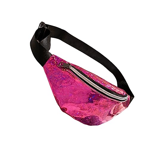 BEALIFE Damen Gürteltasche Polyester Futter Ersatz Stilvoll Modisch Glänzend Verstellbarer Riemen Mädchen Datenkabel Tasche Handtasche, Weinrot von BEALIFE