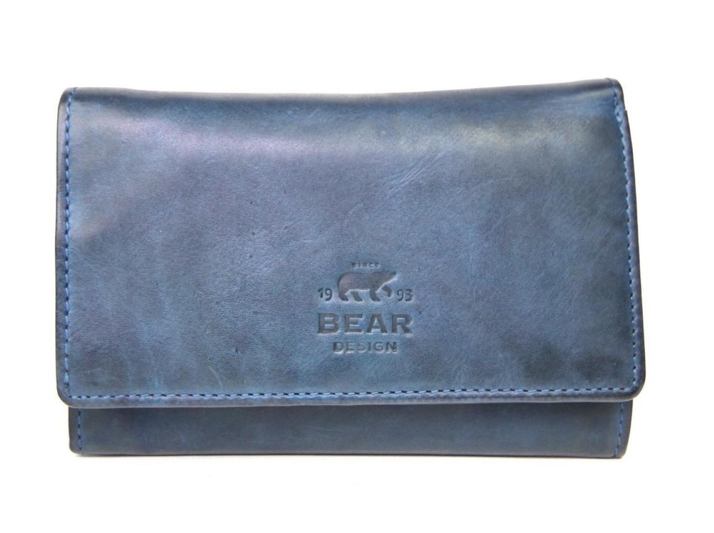 BEAR DESIGN - COW LAVATO Damenbörse Flappie Blue Blau von BEAR DESIGN