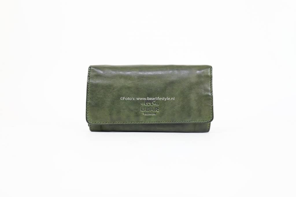 BEAR DESIGN - COW LAVATO Langbörse Ilsa Olive Green Grün von BEAR DESIGN