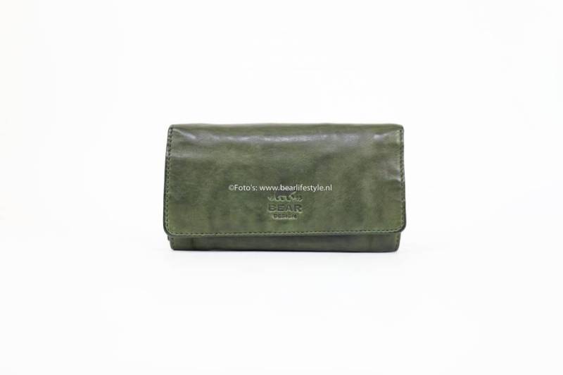 BEAR DESIGN - COW LAVATO Langbörse Ilsa Olive Green Grün von BEAR DESIGN