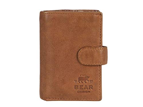 BEAR DESIGN Kartenetui Minibörse Geldbörse Portemonnaie klein Cognac von Bear Design
