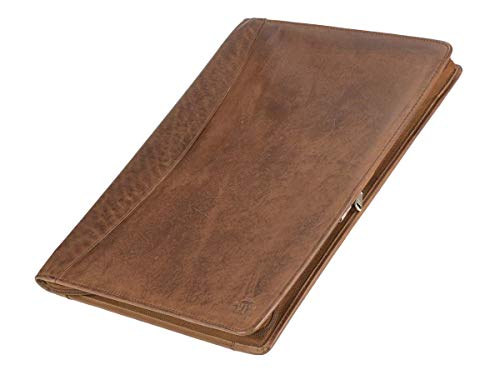 Bear Design Schreibmappe Leder Konferenzmappe braun A4 Orgamappe Cognac braun von Bear Design
