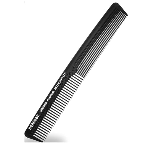 Beardbe Haarkamm Unzerbrechlicher Premium Karbonkamm für Haare und Bart | doppelseitiger antistatischer Haarkamm für Herren | Haarkamm - Frisur für Männer und Frauen von BEARDBE