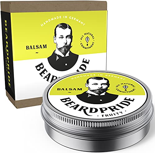 BEARDPRIDE Bartbalsam Männer - Das Original Bart Balsam aus dem Barbershop - Unser Beard Balm basiert auf natürliche Sheabutter und wertvollen Ölen - Bartbalm - Geschenk für Männer (55g, Fruity) von BEARDPRIDE