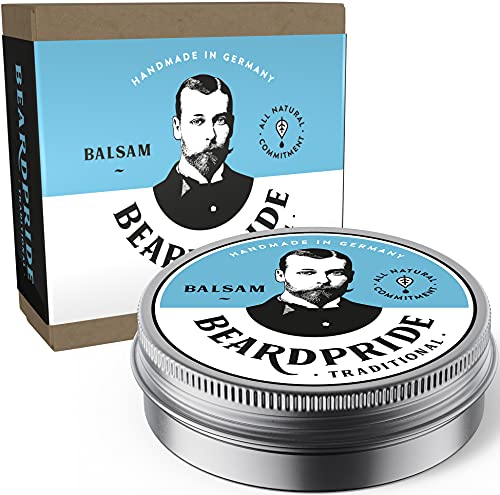BEARDPRIDE Bartbalsam Männer - Das Original Bart Balsam aus dem Barbershop - Unser Beard Balm basiert auf natürliche Sheabutter und wertvollen Ölen - Bartbalm - Geschenk für Männer (55g, Traditional) von BEARDPRIDE