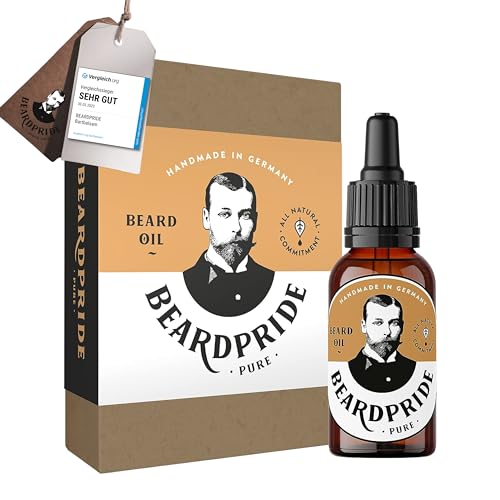 BEARDPRIDE Bio Bartöl Herren I Original Bart Öl aus dem Barbershop I Bartpflege Öl für weichen Bart I 100% naturreines Bartwuchsöl I Beard Oil men von BEARDPRIDE