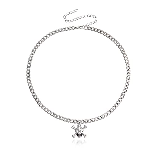 BEARJIA Gothic-Skelett-Choker-Halskette für Damen, Vintage-Stil, silberfarben, Stier-Anhänger, Halskette, Punk, Totenkopf, Halloween-Schmuck, Metall, Kein Edelstein BEARJIA Gothic-Skelett-Choker-Halskette für Damen, Vintage-Stil, silberfarben, Stier-Anhänger, Halskette, Punk, Totenkopf, Halloween-Schmuck, Metall, Kein Edelstein von BEARJIA