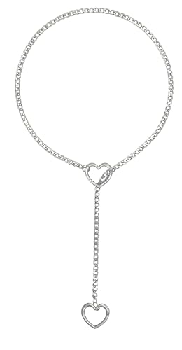 BEARJIA Herz-O-Ring-Schlupfketten-Halskette für Frauen, Edelstahl, kubanische Kette, Herz-Halskette, Punk-Rock-Kragen-Halskette, handgefertigt, verstellbar, Lariat, Y-Halskette für Männer, 34inch BEARJIA Herz-O-Ring-Schlupfketten-Halskette für Frauen, Edelstahl, kubanische Kette, Herz-Halskette, Punk-Rock-Kragen-Halskette, handgefertigt, verstellbar, Lariat, Y-Halskette für Männer, 34inch von BEARJIA