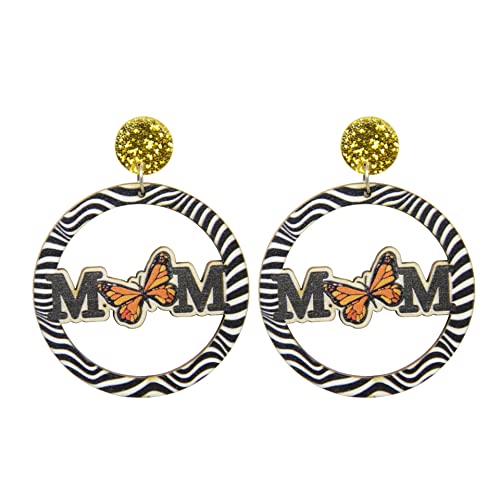 Mama Ohrringe Holz Mama Ohrringe Muttertag Ohrringe Sonnenblume Gänseblümchen Urlaub Ohrringe Mutter Schmuck Ohrringe, Holz, nein von BEARJIA