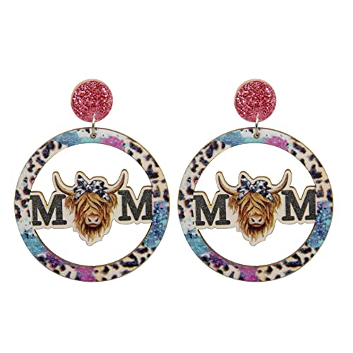 Mama Ohrringe Holz Mama Ohrringe Muttertag Ohrringe Sonnenblume Gänseblümchen Urlaub Ohrringe Mutter Schmuck Ohrringe, Holz, nein von BEARJIA