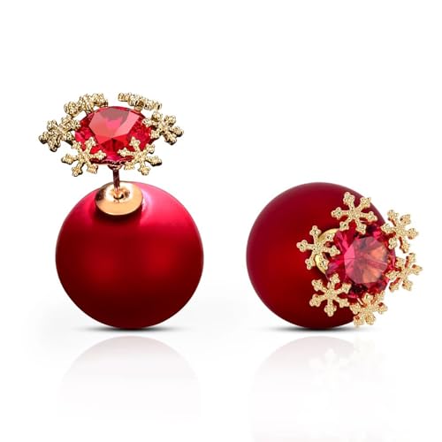 Weihnachtskugel-Ohrringe für Damen, rot-grüne Kugel-Ohrringe, trendige Schneeflocken-Stern-Ohrstecker, Weihnachtsschmuck, One Size, Legierter Stahl, Kein Edelstein Weihnachtskugel-Ohrringe für Damen, rot-grüne Kugel-Ohrringe, trendige Schneeflocken-Stern-Ohrstecker, Weihnachtsschmuck, One Size, Legierter Stahl, Kein Edelstein von BEARJIA