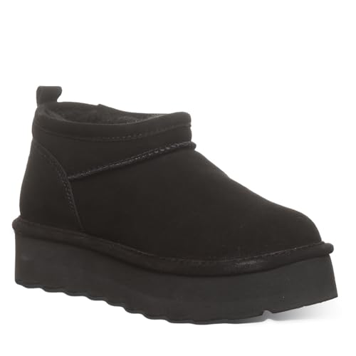 BEARPAW Damen Retro Super Shorty Boot | Damen Stiefelette | Damen Schlupfstiefel | Bequemer Winterstiefel | Mehrere Farben und Größen, Schwarz, 37 EU von BEARPAW