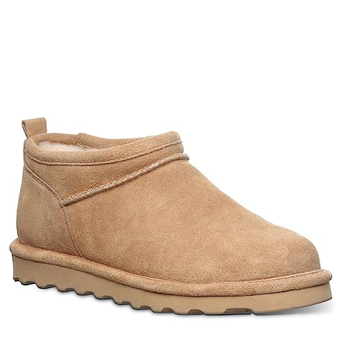 BEARPAW Damen Super Shorty Wide Boot | Damen Stiefelette | Damen Schlupfstiefel | Bequemer Winterstiefel | Mehrere Farben und Größen, Eiskaffee, 9 Wide von BEARPAW