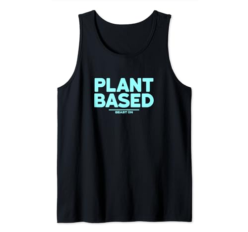 Plant Based blau Vegan Sport Frauen Fitness Trainings Männer Tank Top von BEAST ON
