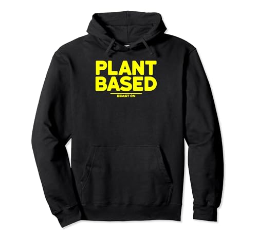 Plant Based gelb Vegan Sport Frauen Fitness Trainings Männer Pullover Hoodie von BEAST ON