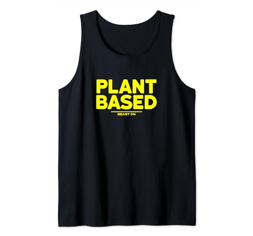 Plant Based gelb Vegan Sport Frauen Fitness Trainings Männer Tank Top von BEAST ON