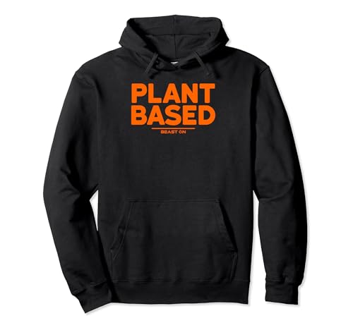 Plant Based orange Vegan Sport Frauen Trainings Männer Pullover Hoodie von BEAST ON