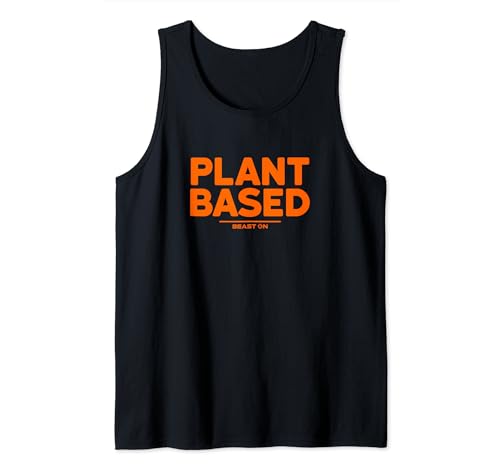 Plant Based orange Vegan Sport Frauen Trainings Männer Tank Top von BEAST ON