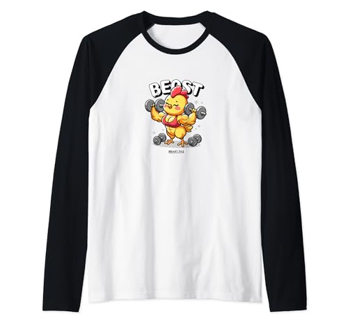 Süsses Huhn Beast süßes lustiges Gym Workout Frauen Fitness Raglan von BEAST ON