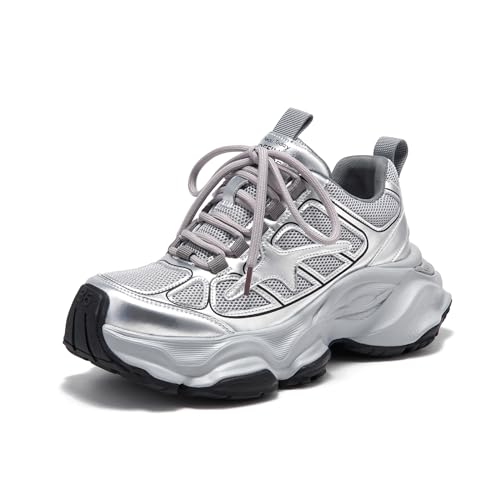 BEAU TODAY Chunky Damen-Sneaker, modische Sneaker für Damen, Schnürung, Air-Mesh-Walking-Tennisschuhe, Treny Dad-Sneaker, Splitter, 36 EU BEAU TODAY Chunky Damen-Sneaker, modische Sneaker für Damen, Schnürung, Air-Mesh-Walking-Tennisschuhe, Treny Dad-Sneaker, Splitter, 36 EU von BEAU TODAY