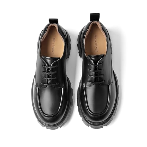 BEAU TODAY Oxford-Schuhe für Damen, klobige Plateau-Oxfords für Damen, echtes Leder, Oxfords Schuhe, bequeme Business-Büro-Arbeitsschuhe, lässiger niedriger Absatz, runder Zehenbereich, Kleid BEAU TODAY Oxford-Schuhe für Damen, klobige Plateau-Oxfords für Damen, echtes Leder, Oxfords Schuhe, bequeme Business-Büro-Arbeitsschuhe, lässiger niedriger Absatz, runder Zehenbereich, Kleid von BEAU TODAY