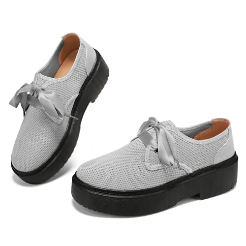 BEAUSEEN Damen Plateau-Slipper – Schlupfschuhe mit Cloud-Komfort-Mesh & gepolsterter Sohle | atmungsaktive Freizeitschuhe, GRAU, 38.5 EU von BEAUSEEN