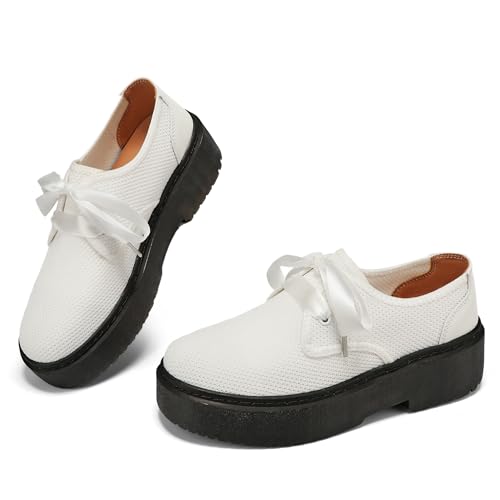 BEAUSEEN Damen Plateau-Slipper – Schlupfschuhe mit Cloud-Komfort-Mesh & gepolsterter Sohle | atmungsaktive Freizeitschuhe, Weißes Wildleder, 36 EU von BEAUSEEN