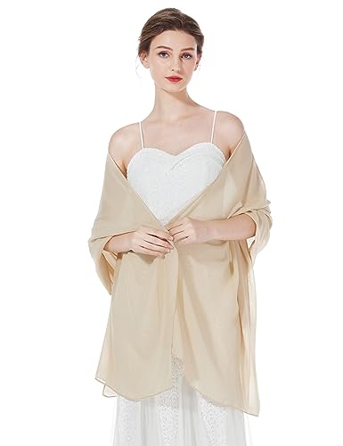 BEAUTELICATE Chiffon Schal Stola Damen Festlich Elegante Tücher Schultertuch Stola für Abendkleider Braut Festlich Sommer Hochzeits von BEAUTELICATE