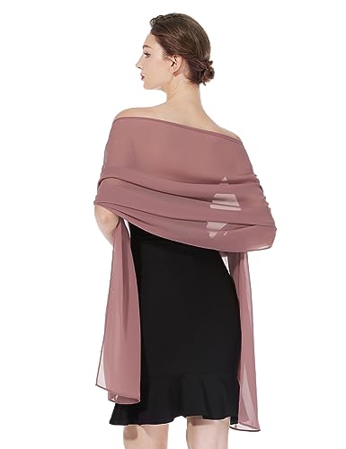 BEAUTELICATE Chiffon Schal Stola Damen Festlich Elegante Tücher Schultertuch Stola für Abendkleider Braut Festlich Sommer Hochzeits von BEAUTELICATE