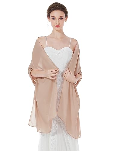 BEAUTELICATE Chiffon Schal Stola Damen Festlich Elegante Tücher Schultertuch Stola für Abendkleider Braut Festlich Sommer Hochzeits von BEAUTELICATE