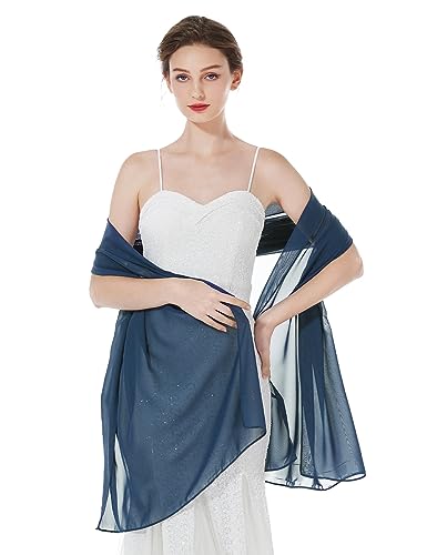 BEAUTELICATE Chiffon Schal Stola Damen Festlich Elegante Tücher Schultertuch Stola für Abendkleider Braut Festlich Sommer Hochzeits von BEAUTELICATE