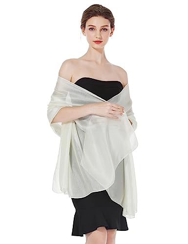 BEAUTELICATE Stola Schal Damen Festlich Leicht Umschlagtücher Halstuch Seidenschal Sommer für Abendkleid Hochzeit Brautkleider Sandstrand Cream, Einheitsgröße BEAUTELICATE Stola Schal Damen Festlich Leicht Umschlagtücher Halstuch Seidenschal Sommer für Abendkleid Hochzeit Brautkleider Sandstrand Cream, Einheitsgröße von BEAUTELICATE