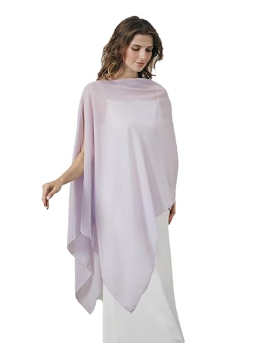 BEAUTELICATE Damen Chiffon Schal Elegant Stola Wrap Poncho Cape Leicht Shrug Tuch für Braut Abendkleid Hochzeit Brautkleid Felistch, Lila von BEAUTELICATE