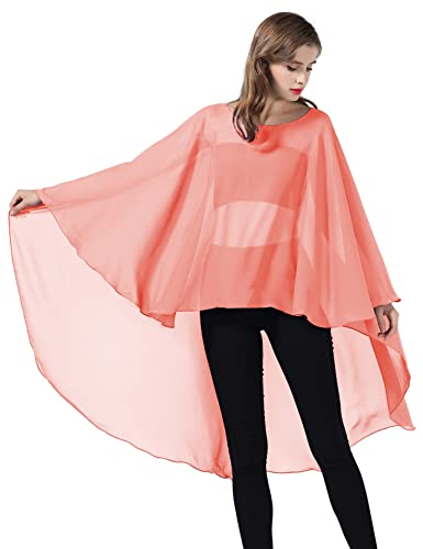 BEAUTELICATE Stola Damen Chiffon Schal Umschlagtücher Cape Elegant für Festlich Hochzeit Brautkleid Abendkleid von BEAUTELICATE