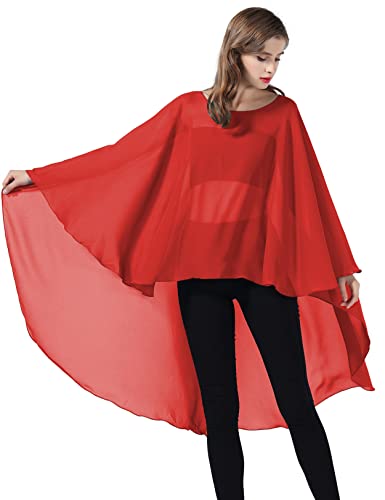 BEAUTELICATE Stola Damen Chiffon Schal Umschlagtücher Cape Elegant für Festlich Hochzeit Brautkleid Abendkleid von BEAUTELICATE