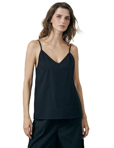 BEAUTELICATE Damen Unterhemden mit Spaghettiträger 100% Baumwolle Sommer Lässig Trägertop V-Ausschnitt Basic Cami Tank Top Verstellbarer Sleepwear Pyjamaoberteil Weiß Schwarz von BEAUTELICATE