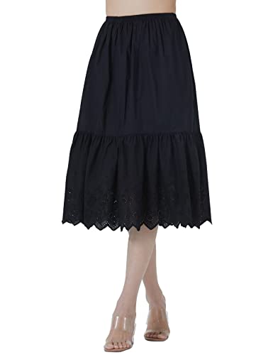 BEAUTELICATE Unterrock Damen 100% Baumwolle Vintage Petticoat Unterrock Lang Kurz Halbrock mit Spitze Stickerei Dirndl Petticoat Ivory Schwarz 70cm 80cm BEAUTELICATE Unterrock Damen 100% Baumwolle Vintage Petticoat Unterrock Lang Kurz Halbrock mit Spitze Stickerei Dirndl Petticoat Ivory Schwarz 70cm 80cm von BEAUTELICATE