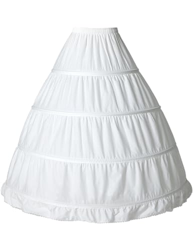 BEAUTELICATE Petticoat Reifrock 100% Baumwolle Unterröcke Lang Vintage Für Damen Brautkleid Hochzeitskleid Mittelalterliches Viktorianisches Kostüm (Elfenbein, 42-44) von BEAUTELICATE