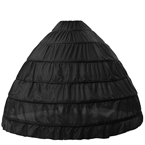 BEAUTELICATE Petticoat Reifrock Unterröcke Damen Lang Fur Brautkleid Hochzeitskleid Vintage Crinoline Underskirt., Schwarz, Einheitsgröße von BEAUTELICATE