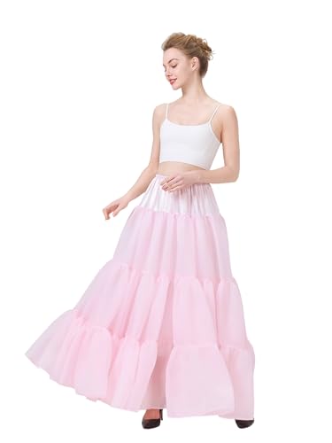 BEAUTELICATE Petticoat Unterrock Lang Tüll Reifrock A Linie 50er Jahre Petticoat Crinoline für Hochzeit Brautkleid Rockabilly Kleid Karneval Halloween S-XXL von BEAUTELICATE