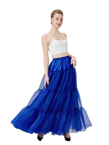 BEAUTELICATE Petticoat Unterrock Lang Tüll Reifrock A Linie 50er Jahre Petticoat Crinoline für Hochzeit Brautkleid Rockabilly Kleid Karneval Halloween S-XXL von BEAUTELICATE