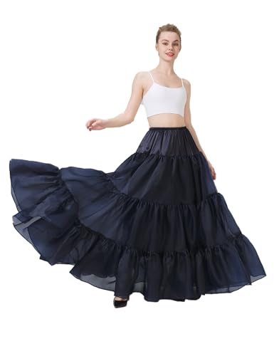 BEAUTELICATE Petticoat Unterrock Lang Tüll Reifrock A Linie 50er Jahre Petticoat Crinoline für Hochzeit Brautkleid Rockabilly Kleid Karneval Halloween S-XXL von BEAUTELICATE