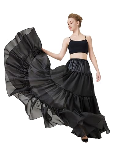 BEAUTELICATE Petticoat Unterrock Lang Tüll Reifrock A Linie 50er Jahre Petticoat Crinoline für Hochzeit Brautkleid Rockabilly Kleid Karneval Halloween S-XXL von BEAUTELICATE