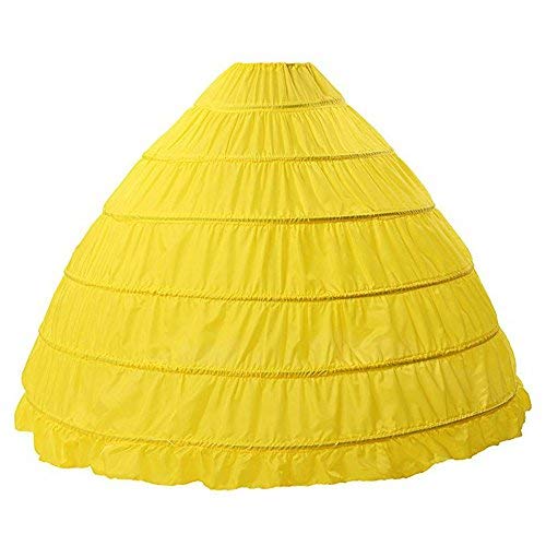 BEAUTELICATE Petticoat Reifrock Unterröcke Damen Lang Fur Brautkleid Hochzeitskleid Vintage Crinoline Underskirt., Gelb, Einheitsgröße von BEAUTELICATE