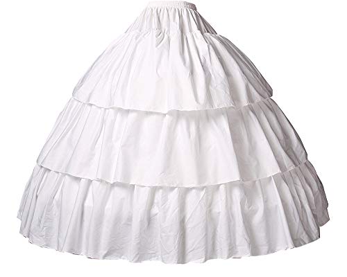 Reifrock Mädchen Petticoat Kinder 100% Baumwolle A Linie Lang Unterrock Ivory 2 3 4 Ringe Für Blumenmädchen Kleid Brautkleid, Style 2-hell Elfenbein, 56CM-Fits(4-6)Years von BEAUTELICATE