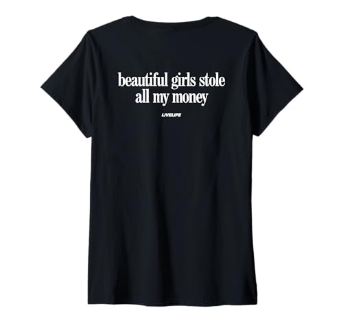 Damen Beautiful Girls Stole All My Money X Valentinstag - Back T-Shirt mit V-Ausschnitt Damen Beautiful Girls Stole All My Money X Valentinstag - Back T-Shirt mit V-Ausschnitt von BEAUTIFUL GIRLS STOLE ALL MY MONEY Lover Statement
