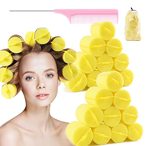 BEAUTIYAND Jumbo-Schaum-Haarrollen, weiche Schlafrollen, kurvige, gewellte Frisuren-Werkzeuge, 24 Stück, für langes Haar, kurze Haare, Damen und Kinder, 5,1 x 7,7 cm, Gelb BEAUTIYAND Jumbo-Schaum-Haarrollen, weiche Schlafrollen, kurvige, gewellte Frisuren-Werkzeuge, 24 Stück, für langes Haar, kurze Haare, Damen und Kinder, 5,1 x 7,7 cm, Gelb von BEAUTIYAND