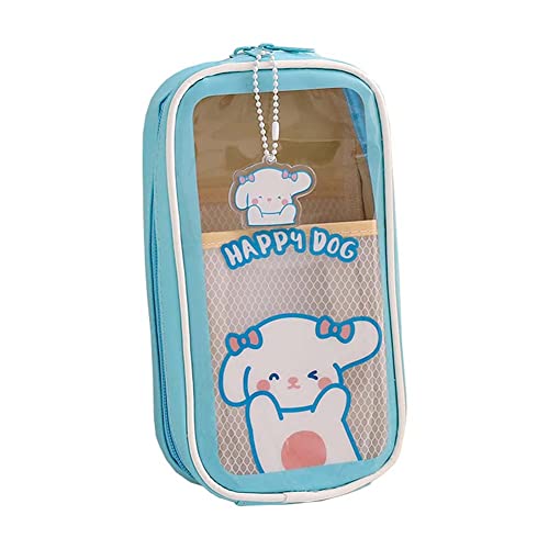 BEAUTYBIGBANG Federmäppchen Kawaii Pencil Case Etui Große Kapazität Federtaschen Unisex Mäppchen Stiftetasche Bleistift Beutel Federmappe Schulsachen Pencil Case mit Tragegriff für Schule Büro (Blau) von BEAUTYBIGBANG